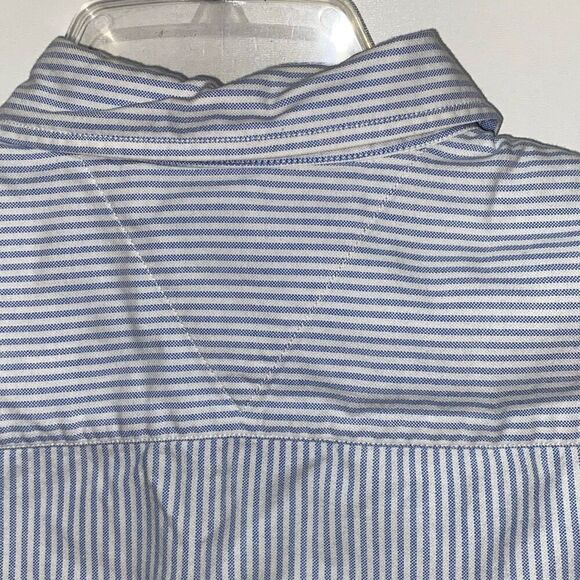 Tommy Hilfiger Women's Blue White Striped Button Front Sleeveless Blouse Medium - Picture 7 of 8